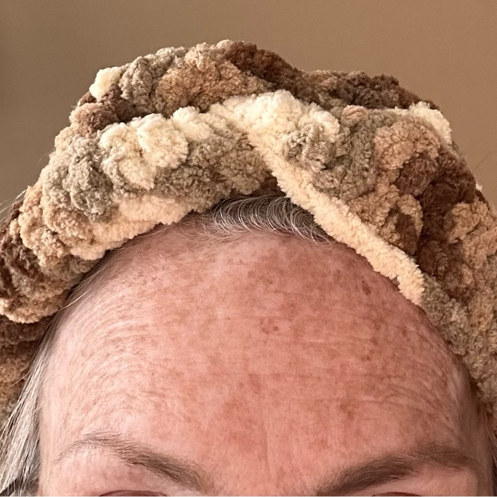 Hand crafted neutral Multicolor crochet Headband ear warmer - Picture 7 of 10